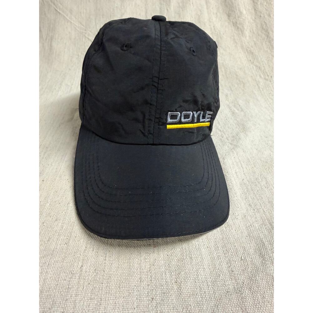 Doyle Sailing Nylon Strapback Hat Black Embroidered Logo Yacht Racing Cap Keeper